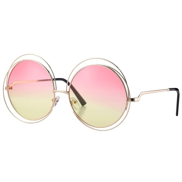FARRAH PINK OMBRÉ RETRO 70’s OVERSIZED SHADES *NEW - Picture 4 of 7